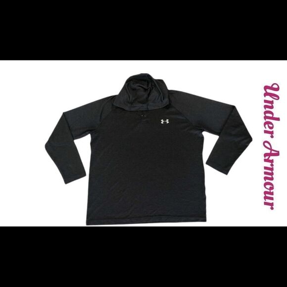 Under Armour HeatGear Long Sleeve Athletic Hooded Shirt Sz Large - Picture 1 of 8